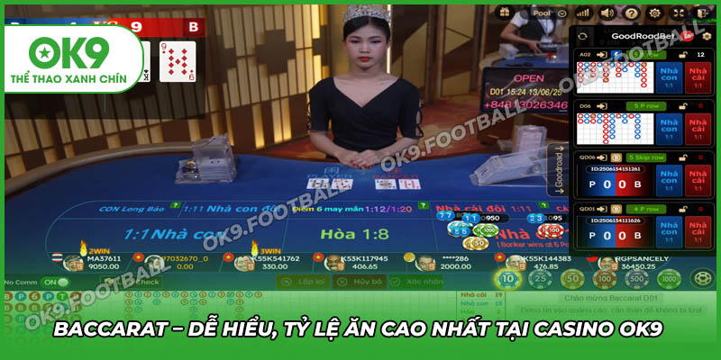Baccarat là trò chơi quốc dân tại game bài đổi thưởng OK9